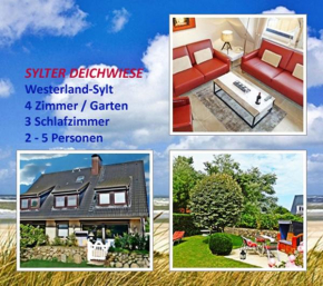 4-ZIMMER-FERIENWOHNUNG DEICHWIESE -Westerland-Sylt - Garten - Terrasse - 3 Schlafzimmer - 2 - 5 Pers
